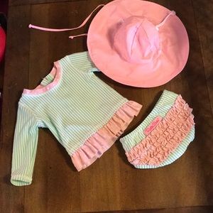 GUC Ruffle Butts Two-piece and Sun Hat